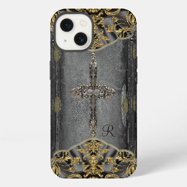 Coque iPhone Monogramme victorien Cross (Verso)