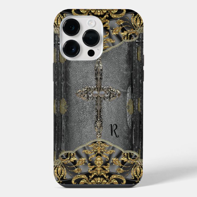 Coque iPhone Monogramme victorien Cross (Verso)