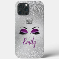 Monogramme Yeux Paillettes Violet Royal