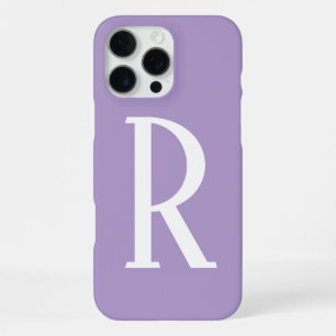 Coque iPhone 16 Pro Max Monogrammes Nom Lilas Clair Cadeau Sympa Faveur de