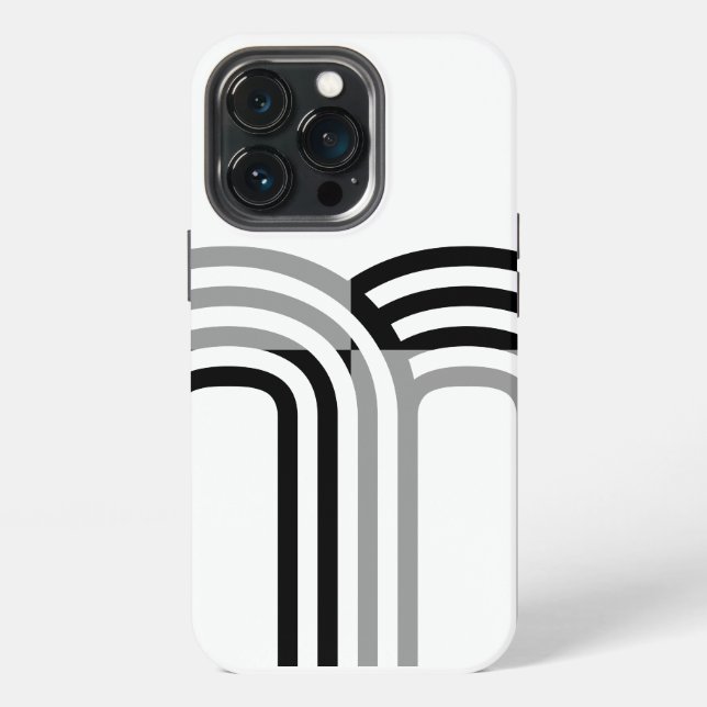 Coque iPhone Monotone noir blanc moderne Motif initial (Dos)