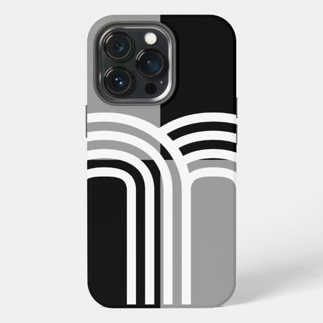 Coque iPhone Monotone noir blanc moderne Motif initial (Dos)