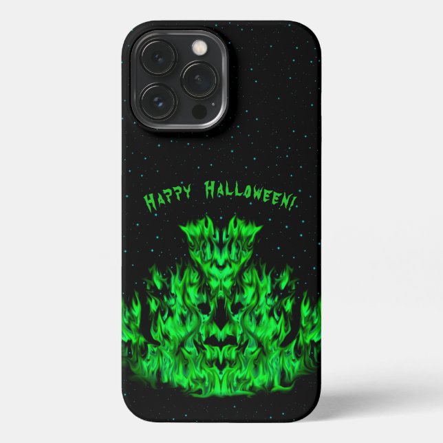 Coque iPhone Monstre de flamme dans le ciel étoilé (Verso)