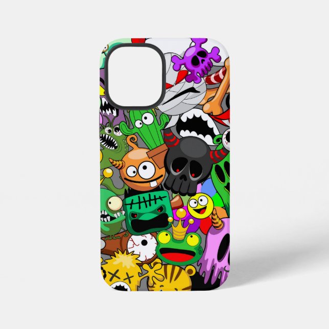 Coque iPhone Monstres caractères mignons Motif d'Halloween (Verso)