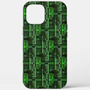 Coque iPhone 12 Pro Max Montage numérique de marbre de granit vert simulé