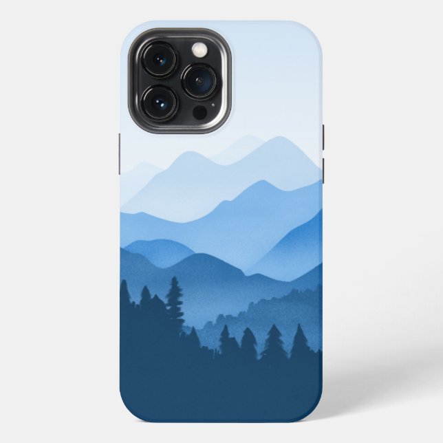 Coque iPhone Montagnes Bleues Classiques (Verso)