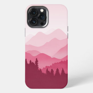Etui iPhone 13 Pro Max Montagnes Rose Chaud