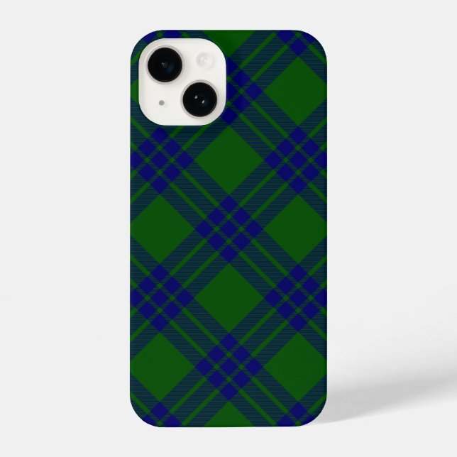 Coque iPhone Montgomery écossais vert bleu plaid (Verso)