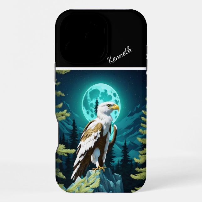 Coque iPhone Montre Lune de l'aigle (Verso)