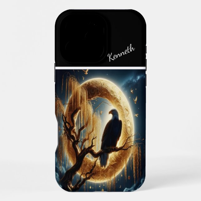 Coque iPhone Montres d'aigle Mer Lune (Verso)