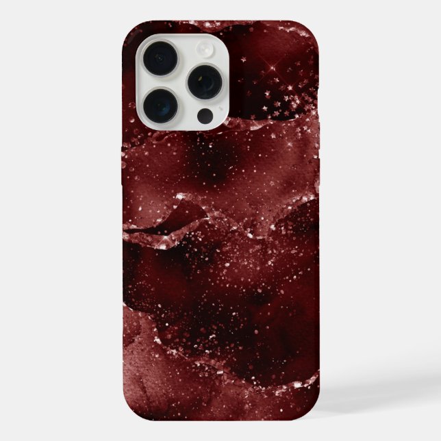 Coque iPhone Moody Agate | Henné sang rouge grenat bijou ton (Verso)