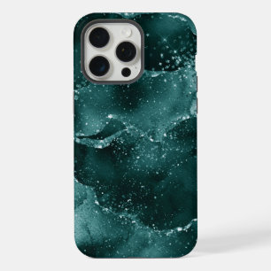 Coque iPhone 15 Pro Max Moody Agate   Turquoise Vert Malachite Riche Joyau
