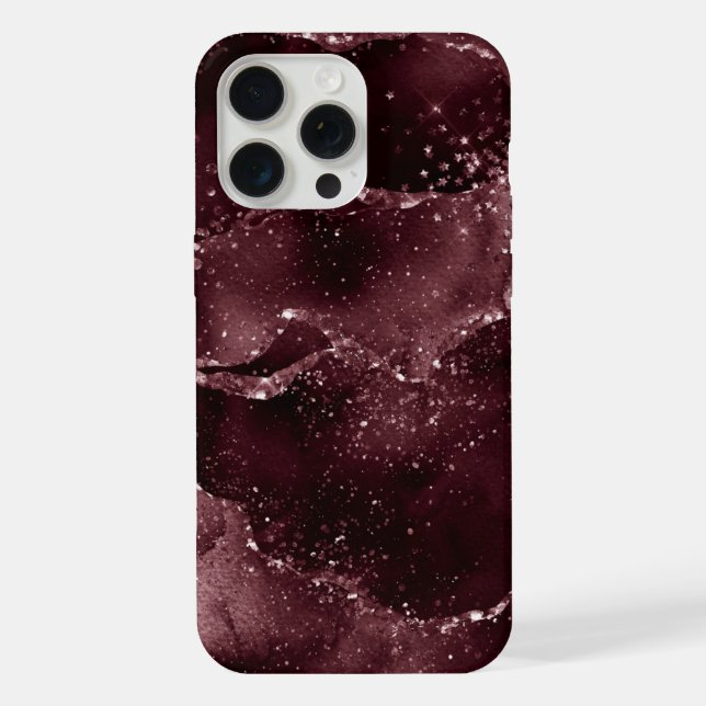 Coque iPhone Moody Agate | Vin Bordeaux Sangria Merlot Maroon (Verso)