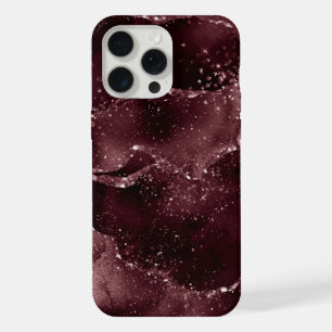 Coque iPhone 15 Pro Max Moody Agate Vin Bordeaux Sangria Merlot Marron