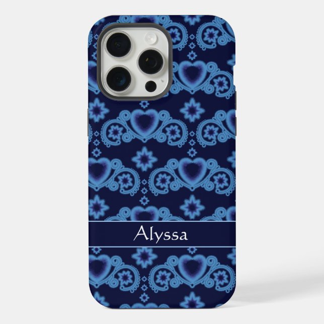 Coque iPhone Moon Magic Stars Coeurs Celestial Midnight Blue (Verso)