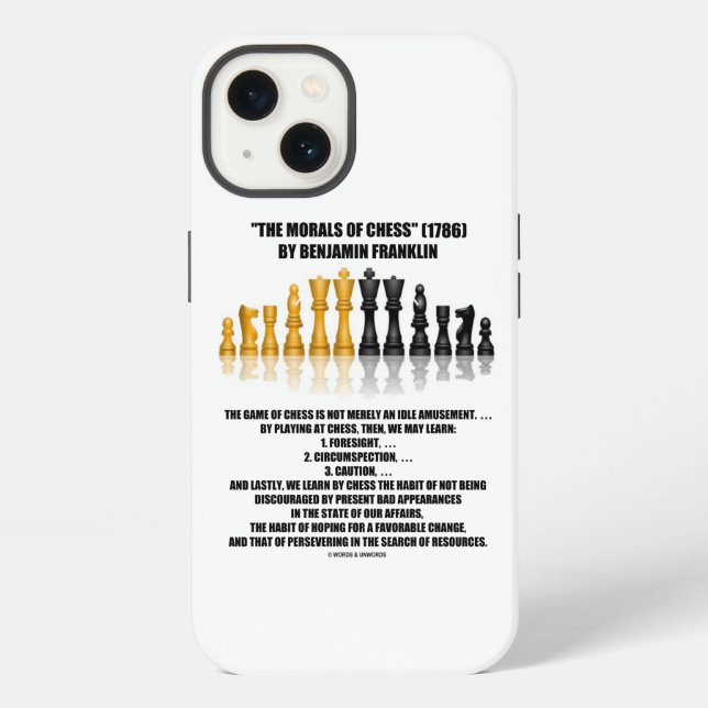 Coque iPhone Moralité Des Échecs Benjamin Franklin Échecs Réflé (Verso)