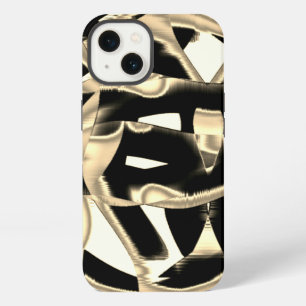Etui iPhone 13 Morceaux noirs et beige détruits ou ruban adhésif