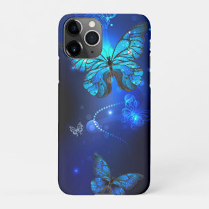 Coque iPhone 11Pro Morpho Butterfly in the Dark Background