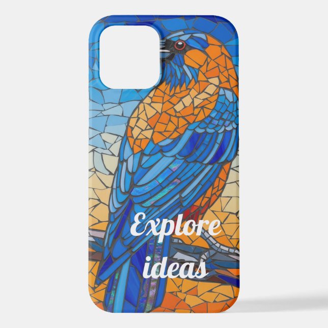 Coque iPhone mosaic blue jay gothic halloween phone case (Verso)