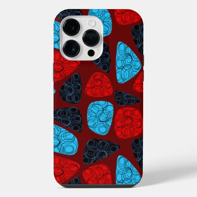 Coque iPhone Mosaïque de cercle atomique (Verso)