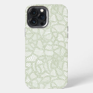 Etui iPhone 13 Pro Max Mosaïque de feuille aléatoire vert pâle
