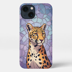Etui iPhone 13 🐆 Mosaïque de léopard royal Luxe Art faunique 🐆