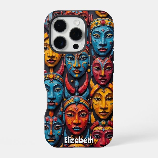 Coque iPhone Mosaïque d'expressions (Verso)