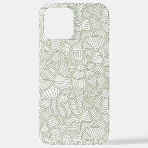 Coque iPhone 12 Pro Max Mosaïque feuille aléatoire vert pâle