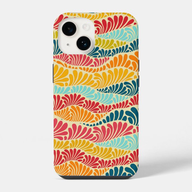 Coque iPhone Mosaïque feuillue (Verso)