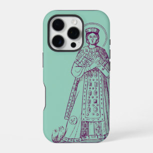 Coque iPhone 16 Pro mosaïque grecque de sainte Agnès de Rome