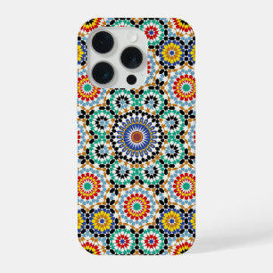 Coque iPhone 15 Pro Mosaique Marocaine Motif Bohème Traditionnel