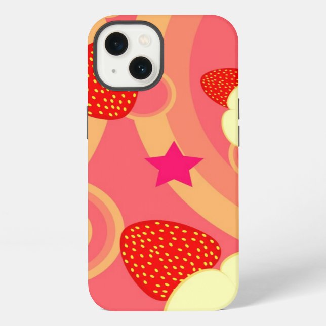 Coque iPhone Motif 2 de fraise (Verso)