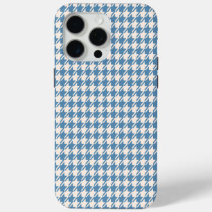 Coque iPhone 15 Pro Max Motif à carreaux bleu+crème