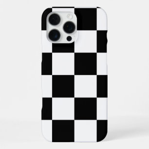 Coque iPhone 16 Pro Max Motif à carreaux noir et blanc