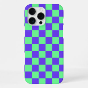Coque iPhone 16 Pro Max Motif à carreaux violet et vert