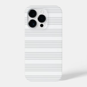 Coque Pour iPhone 14 Plus Motif à cinq bandes gris clair et blanc