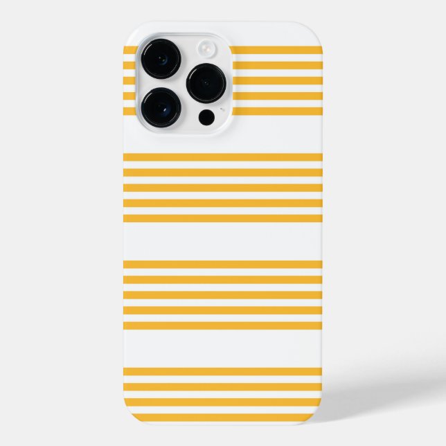 Coque iPhone Motif à cinq bandes jaune et blanc ensoleillé (Verso)