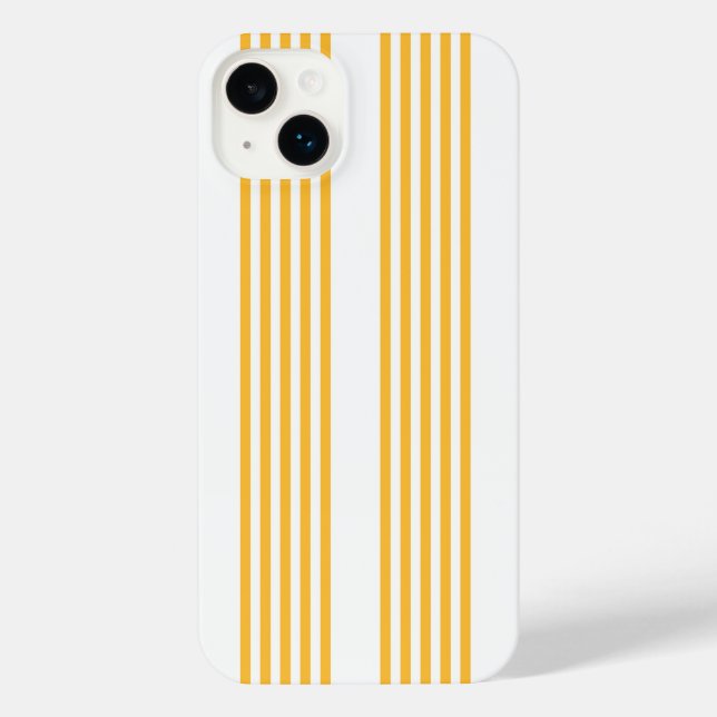 Coque iPhone Motif à cinq bandes jaune et blanc ensoleillé (Verso)