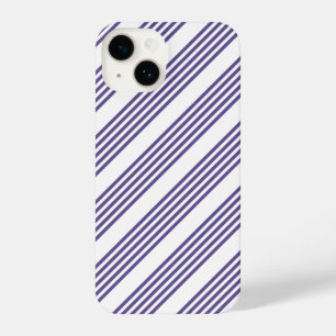 Coque Pour iPhone 14 Motif à cinq bandes Ultra violet et blanc