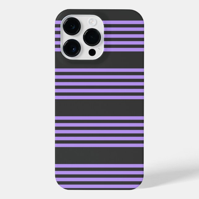 Coque iPhone Motif à cinq bandes violet et charbon de bois (Verso)