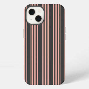 Etui iPhone 13 Motif à cinq rayures corail et charbon