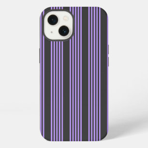 Etui iPhone 13 Motif à cinq rayures violet et charbon