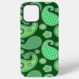 Coque iPhone 12 Pro Max Motif à dessins de Paisley, vert émeraude et jade