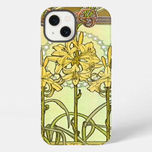 Etui iPhone 13 motif à lys Art nouveau d'Alfonse Mucha