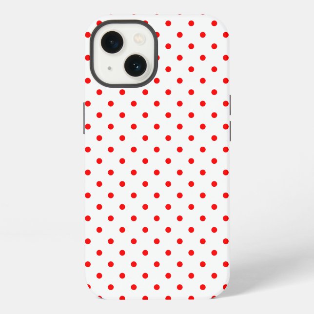Coque iPhone Motif à petits points rouges (Verso)