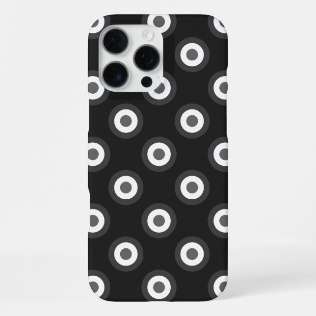 Coque iPhone Motif à points Polka - gris noir blanc (Verso)