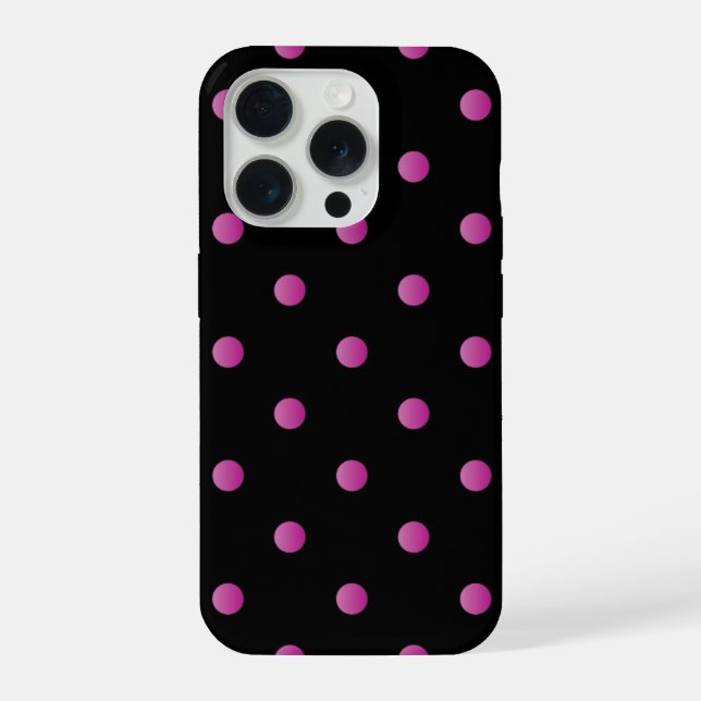 Coque iPhone motif à pois roses (Verso)