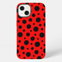 Motif à pois rouge et noir gras