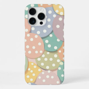 Coque iPhone 16 Pro Max Motif à pois sans couture dans des couleurs pastel