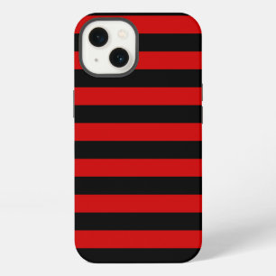 Etui iPhone 13 Motif à rayures noires et rouges gras